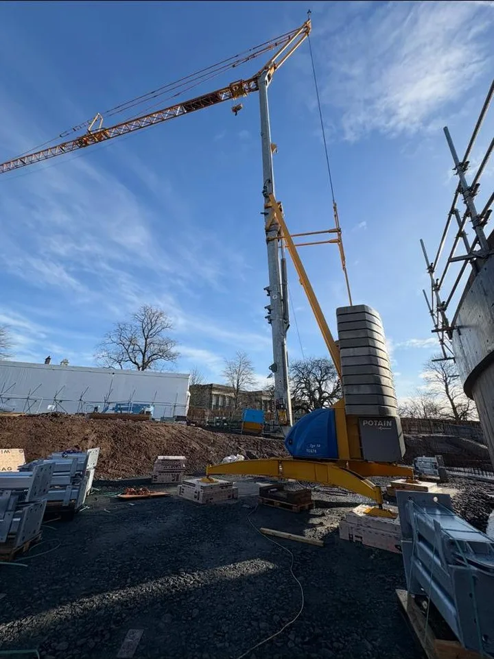 Potain tower crane undergoing a LOLER thorough examination on an Edinburgh construction site